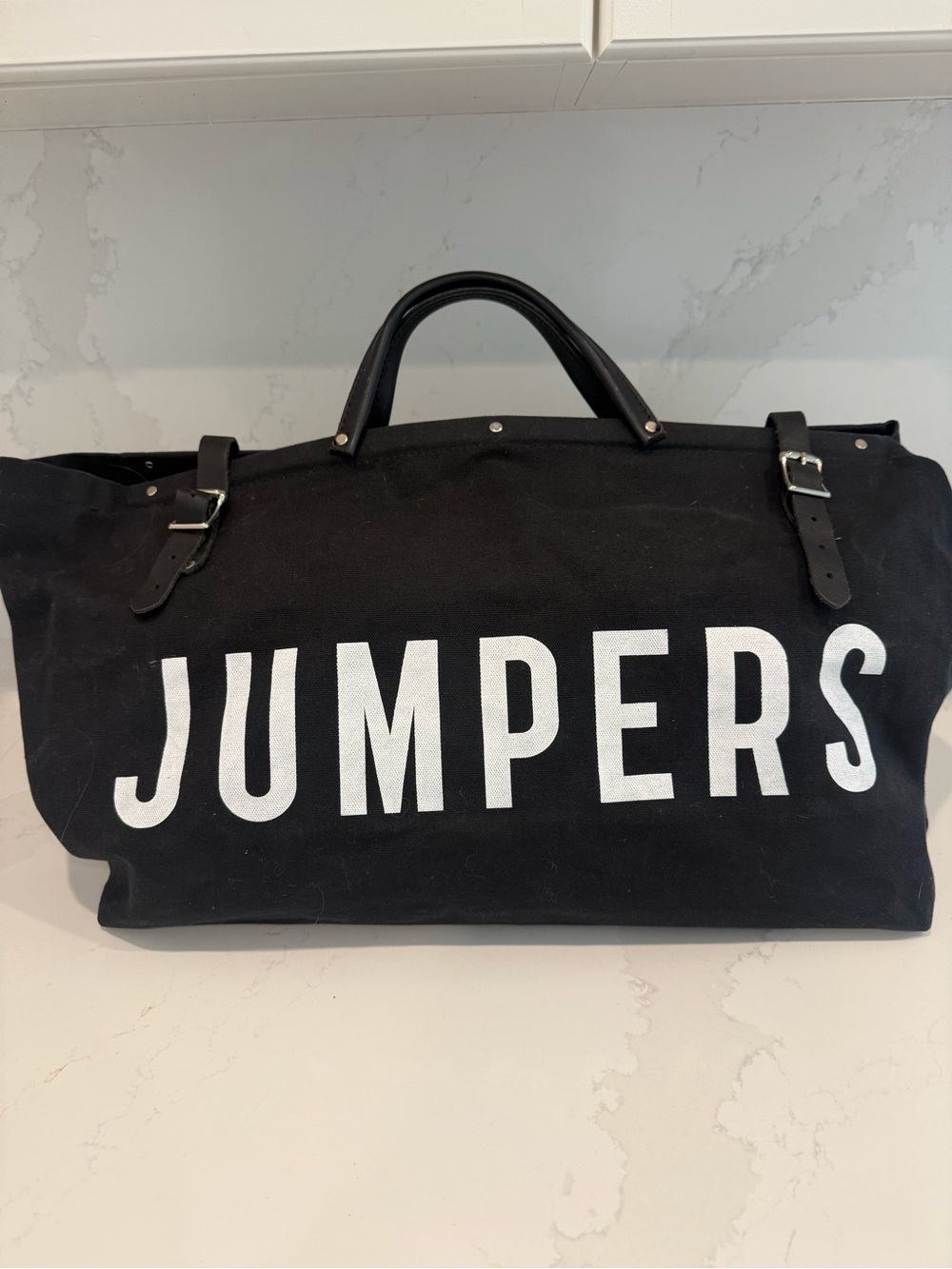 Black 'JUMPERS' Canvas Weekender Bag - Unbranded